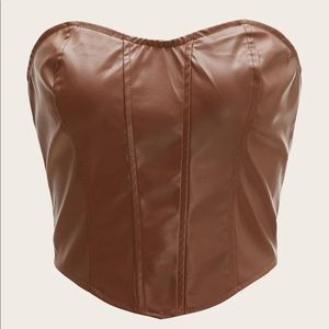 Brown Leather Tube Top Cowboy